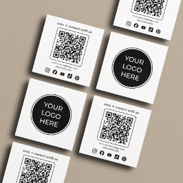 Logo QR Code Custom Social Media Square Quadratische Visitenkarte
