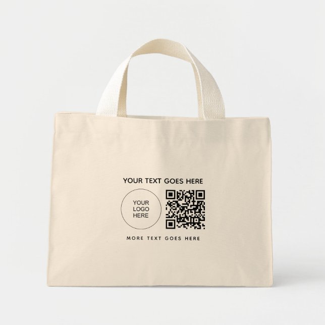 Logo QR Code des Kunden-Unternehmens Mini Stoffbeutel (Vorne)