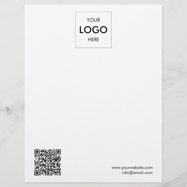 Logo QR Code Einfache Berufliche Buchstaben Briefbogen (Vorderseite)