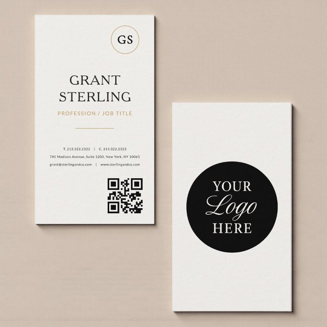 Logo QR Code Elegant Minimalistisch Professionell  Visitenkarte (Von Creator hochgeladen)