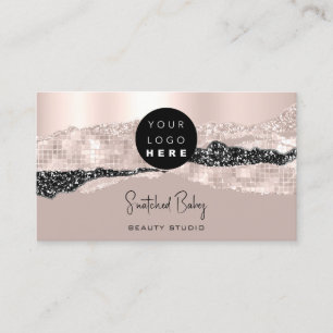 Logo QR Code Friseur Makeup Stroke Rose Stroke Visitenkarte