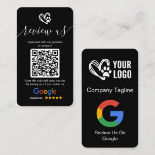 Logo & QR-Code für Google-Bewertungsanfrage für Hu Visitenkarte