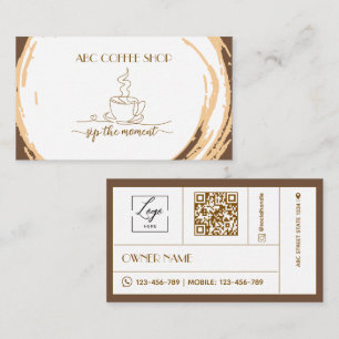 LOGO QR-Code für modernes Kunsthandwerk-Café Visitenkarte