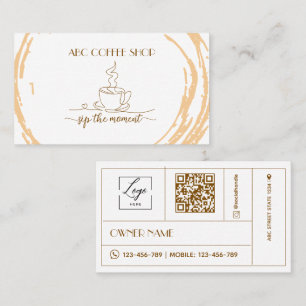 LOGO QR-Code für modernes Kunsthandwerk Kaffeehaus Visitenkarte