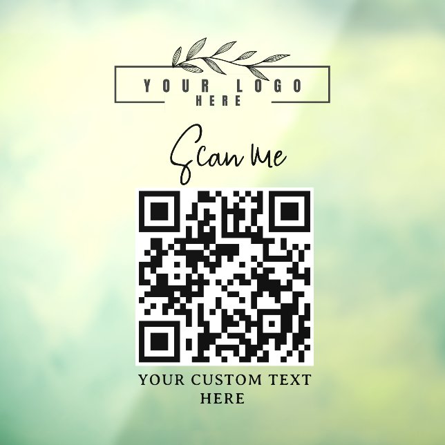 Logo QR CODE Geschäftsschild Fensteraufkleber (Blatt 3)