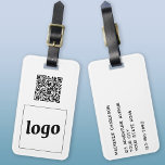 Logo QR Code Geschäftswerbung Gepäckanhänger<br><div class="desc">Einfaches Logo und QR Code Design für Ihr Unternehmen. Ersetzen Sie das Logo, den QR-Code Ziel-URL und den Namen und die Adressdaten durch Ihre eigenen - oder verließ Sie das hintere Leerzeichen. Ändern Sie die Hintergrundfarbe im Entwurfswerkzeug, um sie anzupassen. Ideal als Werbeartikel für Kunden, Kunden und Mitarbeiter, für Geschäftsreisen...</div>