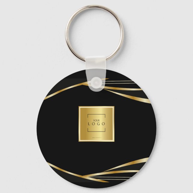 Logo QR-Code Gold und Black Firmenevent Schlüsselanhänger (Vorderseite)