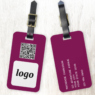 Logo QR Code Magenta PInk Business Promotion Gepäckanhänger