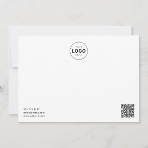 Logo QR Code Minimalistisch Modern White Note Card Mitteilungskarte