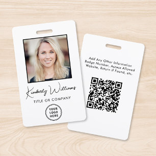 Logo-QR-Code Mitarbeiter-Foto-ID Ausweis
