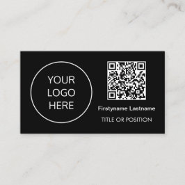 Logo QR Code Moderne Black Business Card Visitenkarte