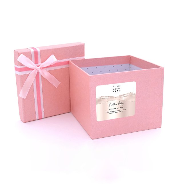 Logo QR Code Online Shop Silver Glitzer Rose Weiß Quadratischer Aufkleber (Von Creator hochgeladen)