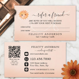 Logo QR Code Peach Beauté Carte de référence