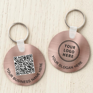 Logo QR Code Promotional Rose Gold Schlüsselanhänger