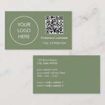 Logo QR Code Sage Carte de visite vert