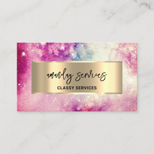 Logo QR Code Shop Stars Galaxy Business Visitenkarte (Vorderseite)