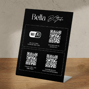 Logo QR-Code Social Media WLAN Sockelschild