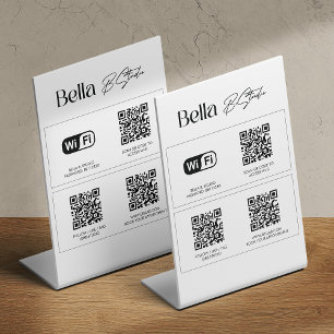 Logo QR-Code Social Media WLAN Ständerschild Sockelschild