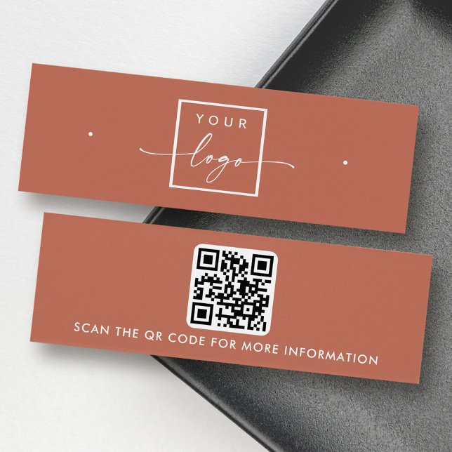 Logo QR Code Terracotta-Ohrring-Display-Karte (Logo QR code terracotta stud earring display card)