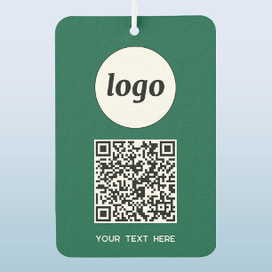 Logo QR Code Text Business Promotion Green Autolufterfrischer