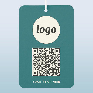 Logo-QR-Code Text Geschäftswerbung Aquamarin grün Autolufterfrischer