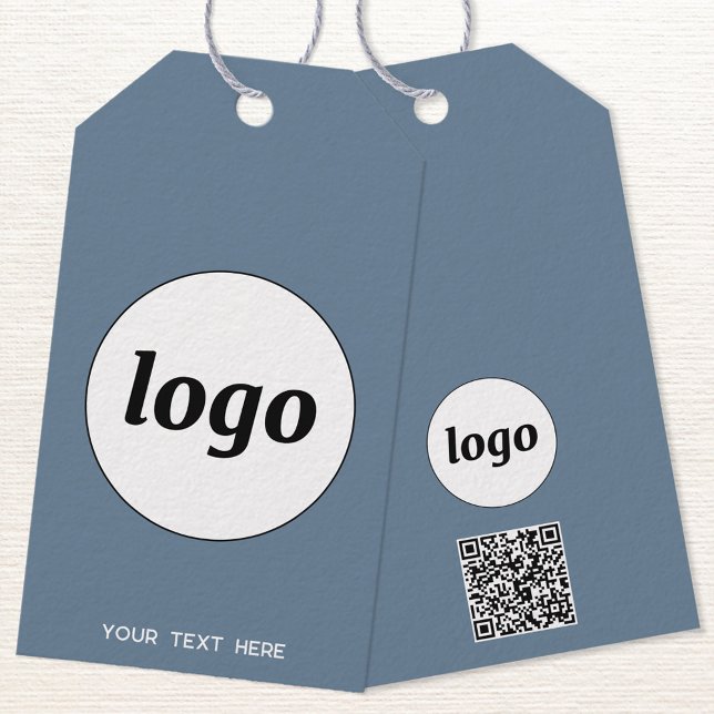 Logo-QR-Code Text Preis-Kennzeichen für Geschäftsp Geschenkanhänger (Logo with QR code and custom text business promotional price or product tag)