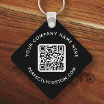 Logo, QR-Code und benutzerdefinierter Text in dopp Schlüsselanhänger<br><div class="desc">Doppelseitiger Schlüsselanhänger mit eigenem Logo,  QR-Code und benutzerdefiniertem Text auf schwarzem oder benutzerdefiniertem Farbhintergrund. Ändern Sie die Schriftart- und Schriftart-Farben,  verschieben und verändern Sie Elemente mit dem Entwurfstool.</div>