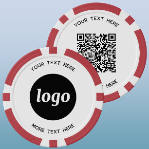 Logo-QR-Code und Text für Business-Werbung Pokerchips