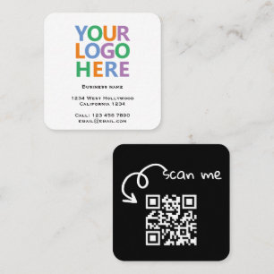Logo QR-Code und Text individuell angepasst Quadratische Visitenkarte