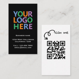 Logo-QR-Code und Text individuell angepasst Visitenkarte