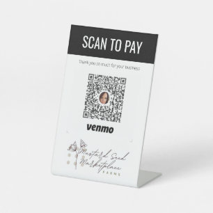 Logo-QR-Code Venmo-Zahlung hier hinzufügen Sockelschild