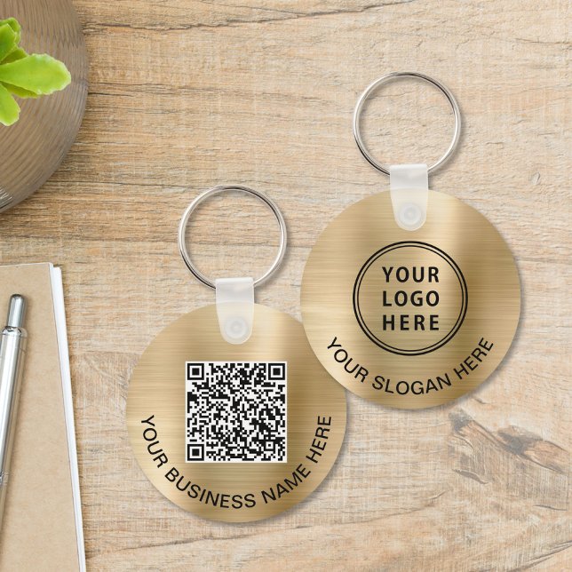 Logo QR Code Werbegold Schlüsselanhänger (Logo QR Code Promotional Gold Keychain)