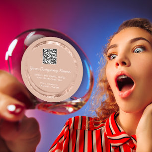 Logo QR Code Werbeshop Rose Circle Blush Runder Aufkleber