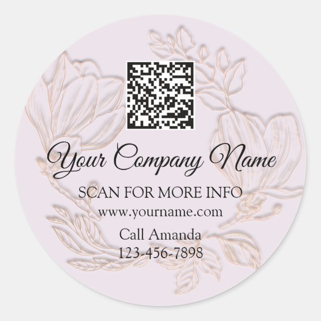 Logo QR Code Werbeshop Rose Lila Runder Aufkleber (Vorderseite)