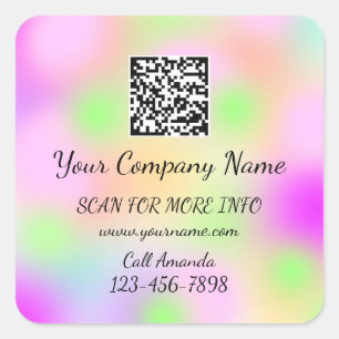 Logo QR-Code Werbeshop-Symbol Rosa Quadratischer Aufkleber