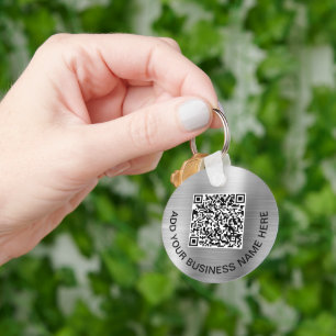 Logo QR Code Werbesilber Schlüsselanhänger
