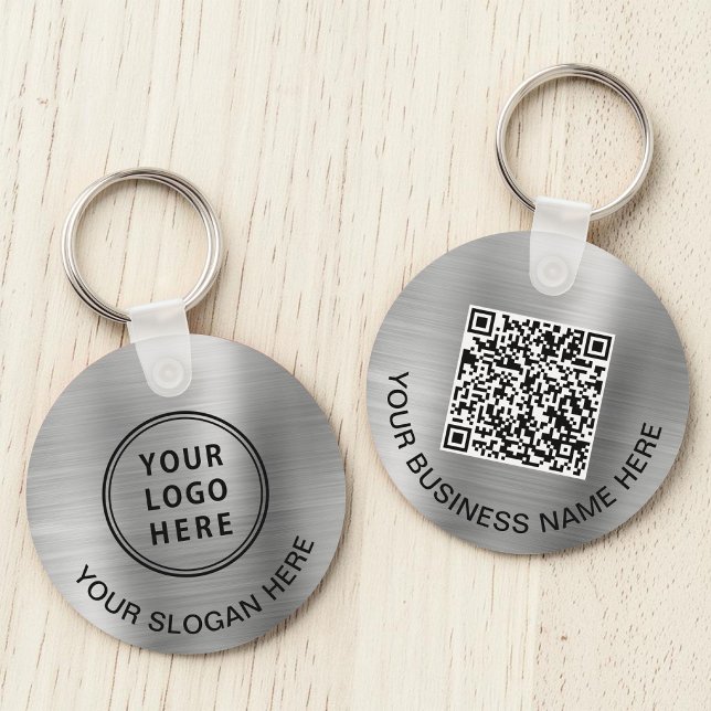 Logo QR Code Werbesilber Schlüsselanhänger (Logo QR Code Promotional Silver Keychain)