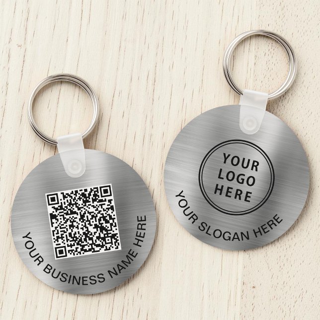 Logo QR Code Werbesilber Schlüsselanhänger (Logo QR Code Promotional Silver Keychain)