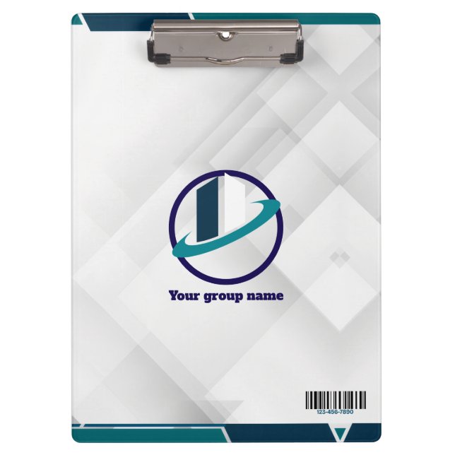  Logo & QR CODE white background Klemmbrett (Vorderseite)