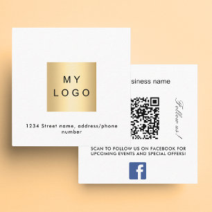 Logo QR Facebook folgen uns Markenfarbprämie Quadratische Visitenkarte