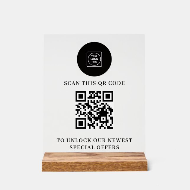 Logo QR Minimalist Acrylschild (Vorderseite)