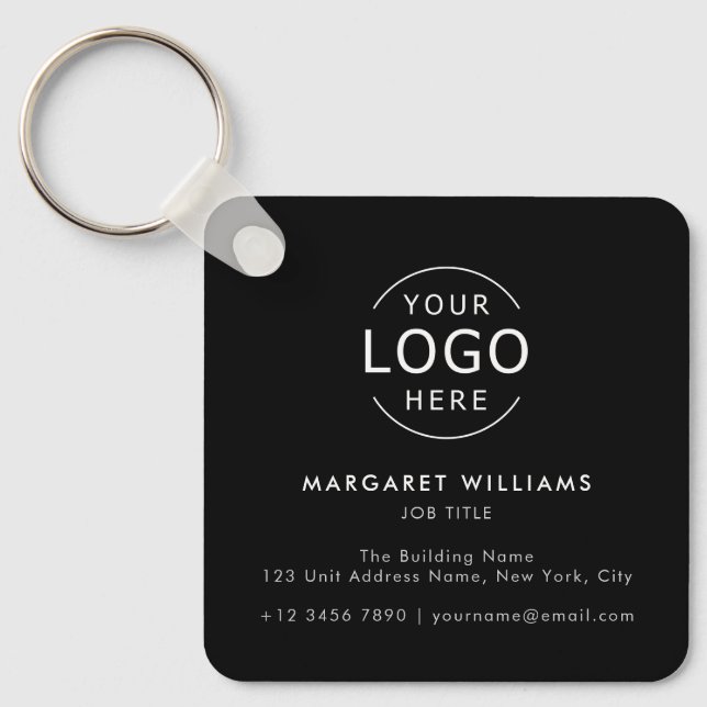 Logo QR Minimalistische Berufliche Visitenkarte Schlüsselanhänger (Vorderseite)