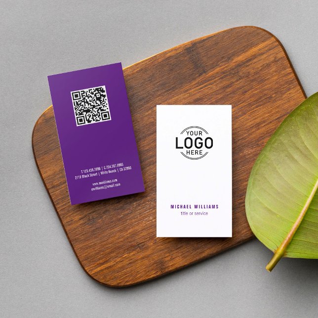 Logo QR Minimalistischer Lila Code Visitenkarte (Von Creator hochgeladen)
