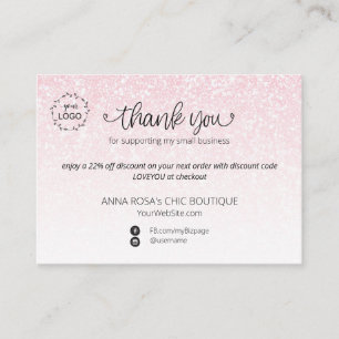 *~* Logo QR Ombre Glitzer Danke Branding Begleitkarte