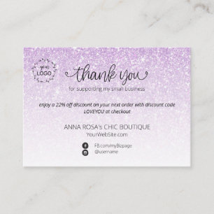 *~* Logo QR Ombre Glitzer Vielen Dank Branding Begleitkarte