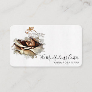 *~* Logo QR Peach Coral Rose Floral Blume Visitenkarte