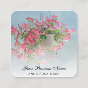 *~* Logo QR Rose Blumenblume Blume Hängend Petunia Quadratische Visitenkarte