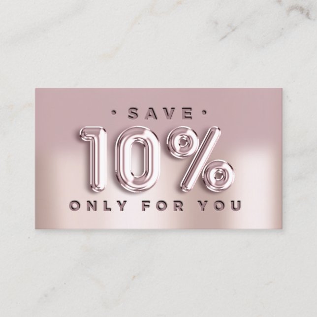 Logo QRCODE 10%OFF Discount Insert Card Rose Visitenkarte (Vorderseite)