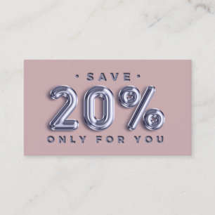 Logo QRCODE 20% Rabatt Einfügen blaue Rose einfüge Visitenkarte