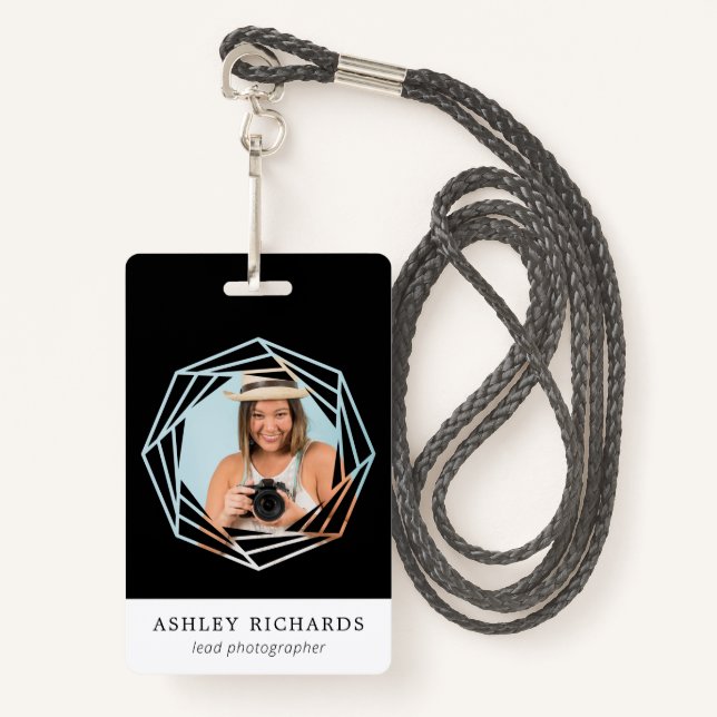 Logo-Rahmen für Aperture Fotografen | Foto Ausweis (Vorderseite mit Schlüsselband)